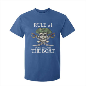 Funny Pirate T Shirt For Kid Rule #1 Don't Fall Off The Boat Cruise Party Gift - PrintYourWear Size: 2T Color: Royal Blue