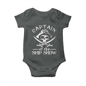 Funny Pirate Baby Onesie Captain Ship Show Boater Boating Captain TS02 Dark Heather Print Your Wear