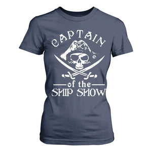 Funny Pirate T Shirt For Women Captain Ship Show Boater Boating Captain TS02 Navy Print Your Wear