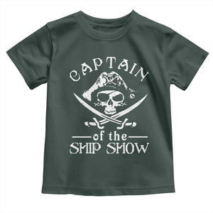 Funny Pirate Toddler T Shirt Captain Ship Show Boater Boating Captain TS02 Dark Forest Green Print Your Wear