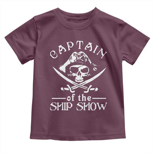Funny Pirate Toddler T Shirt Captain Ship Show Boater Boating Captain TS02 Maroon Print Your Wear