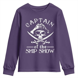 Funny Pirate Youth Sweatshirt Captain Ship Show Boater Boating Captain TS02 Purple Print Your Wear