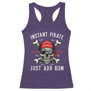 Funny Pirate Skull Racerback Tank Top Instant Pirate Just Add Rum Funny Jolly Roger Crossbones TS02 Purple Print Your Wear