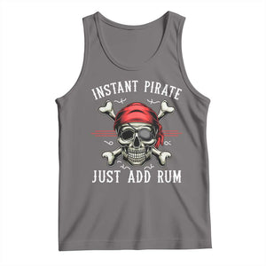 Funny Pirate Skull Tank Top Instant Pirate Just Add Rum Funny Jolly Roger Crossbones TS02 Deep Heather Print Your Wear