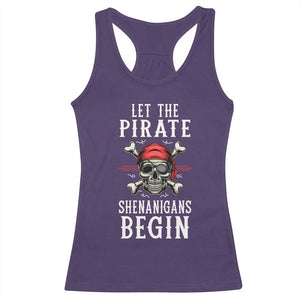 Let The Pirate Shenanigans Begin Racerback Tank Top Pirate Skull TS02 Purple Print Your Wear