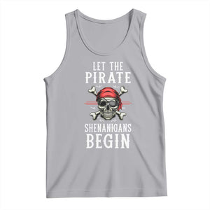Let The Pirate Shenanigans Begin Tank Top Pirate Skull TS02 Athletic Heather Print Your Wear