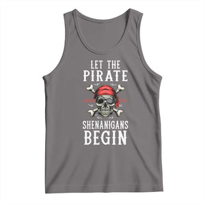 Let The Pirate Shenanigans Begin Tank Top Pirate Skull TS02 Deep Heather Print Your Wear
