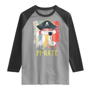 Funny Pi-rate Raglan Shirt Pi Day Math Geek Pirate Lover TS02 Sport Gray Black Print Your Wear