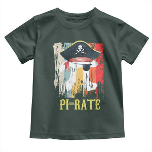 Funny Pi-rate Toddler T Shirt Pi Day Math Geek Pirate Lover TS02 Dark Forest Green Print Your Wear