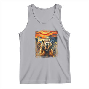 Funny Scream Groundhog Tank Top Woddchuck Day TS02 Athletic Heather Print Your Wear