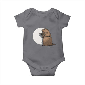 Groundhog Shadow Meteorlogy Baby Onesie Woodchuck Puppet Funny Gift TS02 Charcoal Print Your Wear