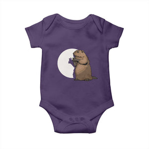 Groundhog Shadow Meteorlogy Baby Onesie Woodchuck Puppet Funny Gift TS02 Purple Print Your Wear