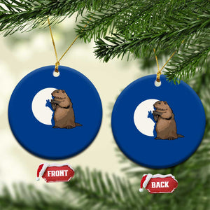 Groundhog Shadow Meteorlogy Ceramic Ornament Woodchuck Puppet Funny Gift TS02 1pc Blue Print Your Wear