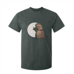 Groundhog Shadow Meteorlogy T Shirt For Kid Woodchuck Puppet Funny Gift TS02 Dark Forest Green Print Your Wear