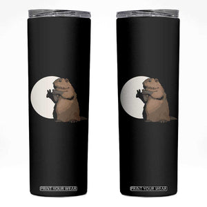 Groundhog Shadow Meteorlogy Skinny Tumbler Woodchuck Puppet Funny Gift TS02 Black Print Your Wear