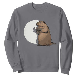 Groundhog Shadow Meteorlogy Sweatshirt Woodchuck Puppet Funny Gift TS02 Charcoal Print Your Wear