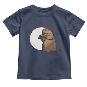 Groundhog Shadow Meteorlogy Toddler T Shirt Woodchuck Puppet Funny Gift TS02 Navy Print Your Wear