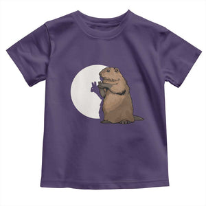 Groundhog Shadow Meteorlogy Toddler T Shirt Woodchuck Puppet Funny Gift TS02 Purple Print Your Wear