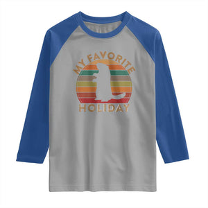 Groundhog Day Raglan Shirt My Favorite Holiday Ground Hog Shadow Retro Sunset TS02 Sport Gray Royal Print Your Wear