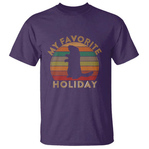 Groundhog Day T Shirt My Favorite Holiday Ground Hog Shadow Retro Sunset TS02 Purple Print Your Wear
