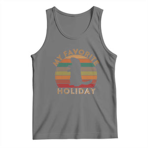 Groundhog Day Tank Top My Favorite Holiday Ground Hog Shadow Retro Sunset TS02 Black Heather Print Your Wear