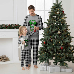 Scout Girl Cookie Dealer Plaid Pajama Set Troop Leader Little Messy Bun TS02 White Plaid Print Your Wear