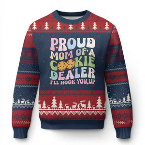 Scout Girl Mom Ugly Christmas Sweater Proud Mom Of A Cookie Dealer Troop Leader Family Matching TS02 Navy Red Print Your Wear