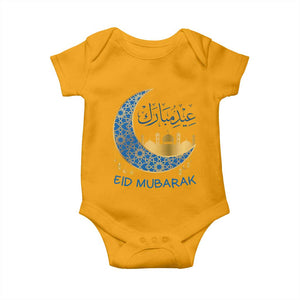 Eid Mubarak Crescent Moon Mosque Baby Onesie Arabic Calligraphy Islamic Celebration Gift TS02 Gold Print Your Wear