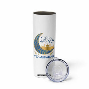 Eid Mubarak Crescent Moon Mosque Skinny Tumbler Arabic Calligraphy Islamic Celebration Gift TS02 Print Your Wear