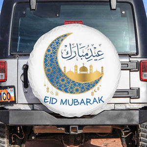 Eid Mubarak Crescent Moon Mosque Spare Tire Cover Arabic Calligraphy Islamic Celebration Gift TS02 No hole White Print Your Wear