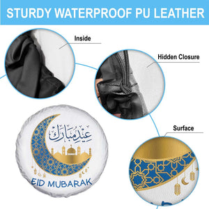 Eid Mubarak Crescent Moon Mosque Spare Tire Cover Arabic Calligraphy Islamic Celebration Gift TS02 Print Your Wear