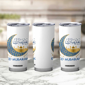 Eid Mubarak Crescent Moon Mosque Tumbler Cup Arabic Calligraphy Islamic Celebration Gift TS02 Print Your Wear