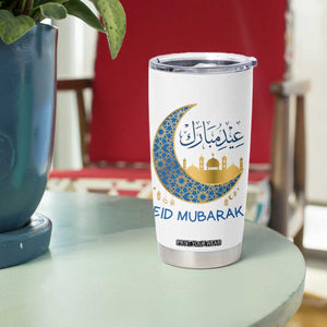 Eid Mubarak Crescent Moon Mosque Tumbler Cup Arabic Calligraphy Islamic Celebration Gift TS02 Print Your Wear