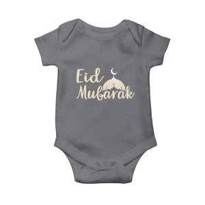 Eid Mubarak Mosque Silhouette Baby Onesie Islamic Holiday Celebration TS02 Charcoal Print Your Wear