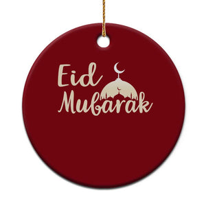Eid Mubarak Mosque Silhouette Ceramic Ornament Islamic Holiday Celebration TS02 1pc Red Print Your Wear