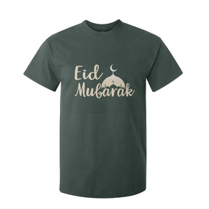Eid Mubarak Mosque Silhouette T Shirt For Kid Islamic Holiday Celebration TS02 Dark Forest Green Print Your Wear
