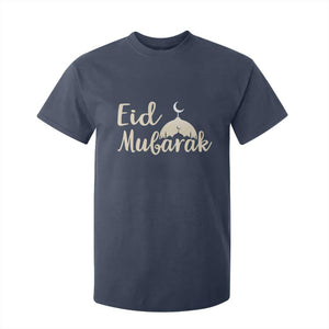 Eid Mubarak Mosque Silhouette T Shirt For Kid Islamic Holiday Celebration TS02 Navy Print Your Wear