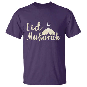 Eid Mubarak Mosque Silhouette T Shirt Islamic Holiday Celebration TS02 Purple Print Your Wear