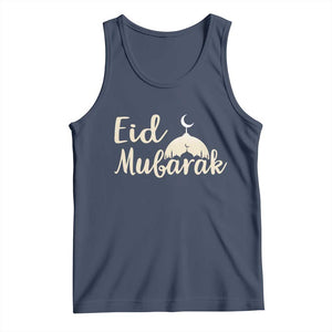 Eid Mubarak Mosque Silhouette Tank Top Islamic Holiday Celebration TS02 Navy Print Your Wear