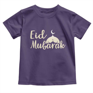 Eid Mubarak Mosque Silhouette Toddler T Shirt Islamic Holiday Celebration TS02 Purple Print Your Wear
