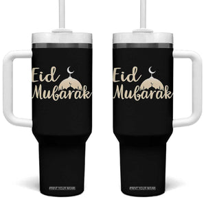 Eid Mubarak Mosque Silhouette Tumbler With Handle Islamic Holiday Celebration TS02 One Size: 40 oz Black Print Your Wear