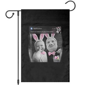 Funny Easter AI Baby with John Pork Meme Garden Flag There Is Motion at Your Front Door Notification Humor TS02 Black Print Your Wear