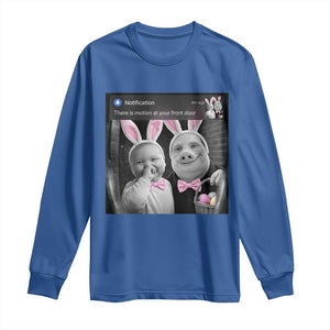 Funny Easter AI Baby with John Pork Meme Long Sleeve Shirt There Is Motion at Your Front Door Notification Humor TS02 Royal Blue Print Your Wear