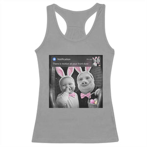 Funny Easter AI Baby with John Pork Meme Racerback Tank Top There Is Motion at Your Front Door Notification Humor TS02 Sport Gray Print Your Wear