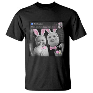 Funny Easter AI Baby with John Pork Meme T Shirt There Is Motion at Your Front Door Notification Humor TS02 Black Print Your Wear