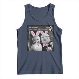 Funny Easter AI Baby with John Pork Meme Tank Top There Is Motion at Your Front Door Notification Humor TS02 Navy Print Your Wear