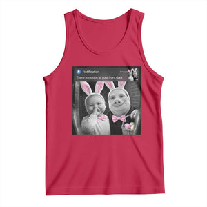 Funny Easter AI Baby with John Pork Meme Tank Top There Is Motion at Your Front Door Notification Humor TS02 Red Print Your Wear