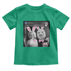 Funny Easter AI Baby with John Pork Meme Toddler T Shirt There Is Motion at Your Front Door Notification Humor TS02 Irish Green Print Your Wear