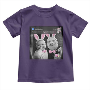 Funny Easter AI Baby with John Pork Meme Toddler T Shirt There Is Motion at Your Front Door Notification Humor TS02 Purple Print Your Wear