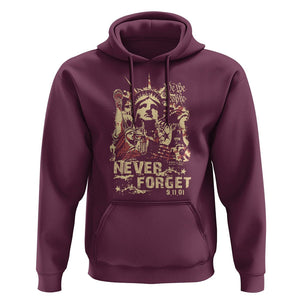 Patriot Day Hoodie We Will Never Forget American Memorial Patriotic TS02 Maroon Print Your Wear